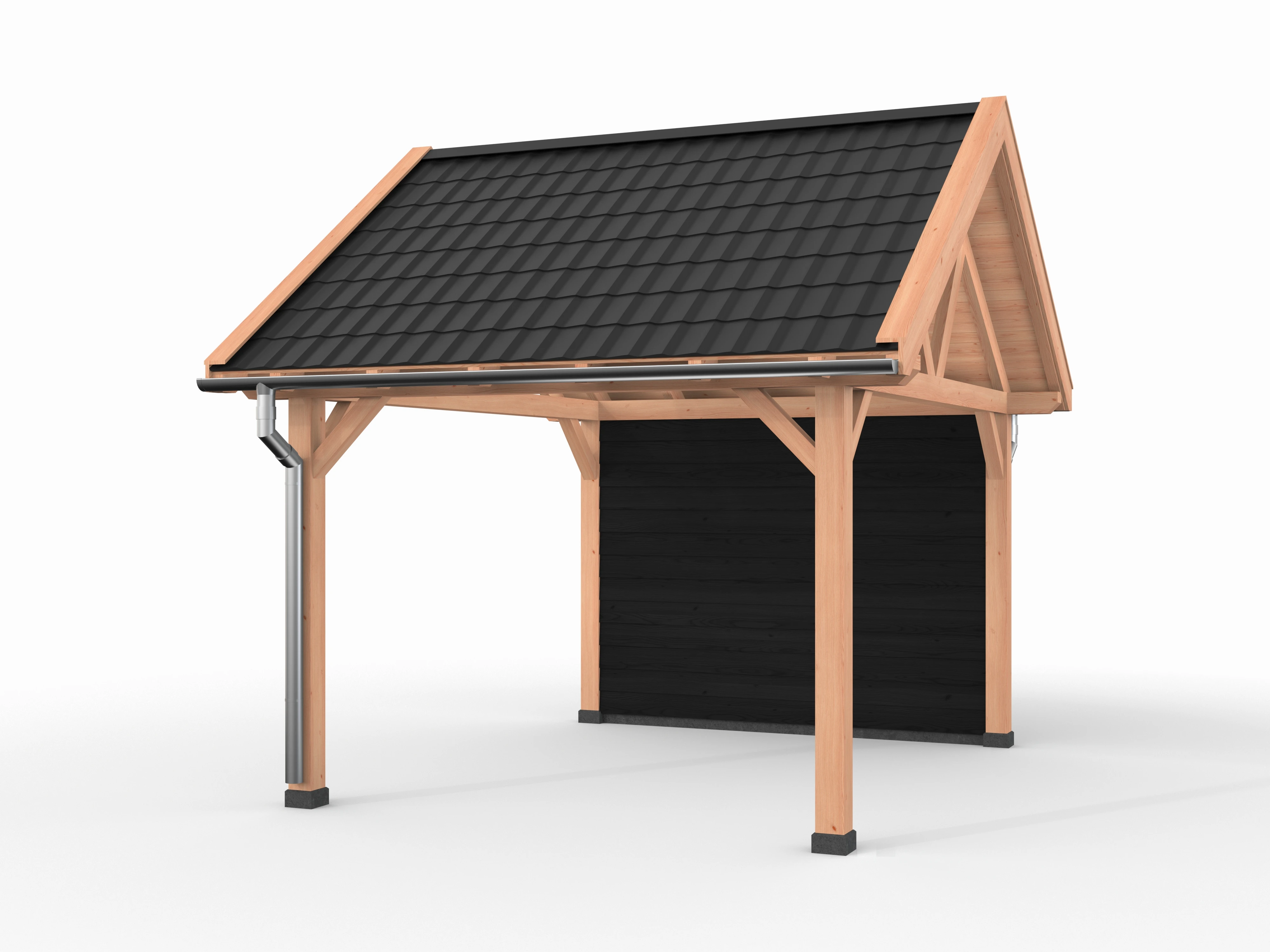 Douglas overkapping, 400 x 400, met achterwand, Westwood Vrijbuiter - Afbeelding 3